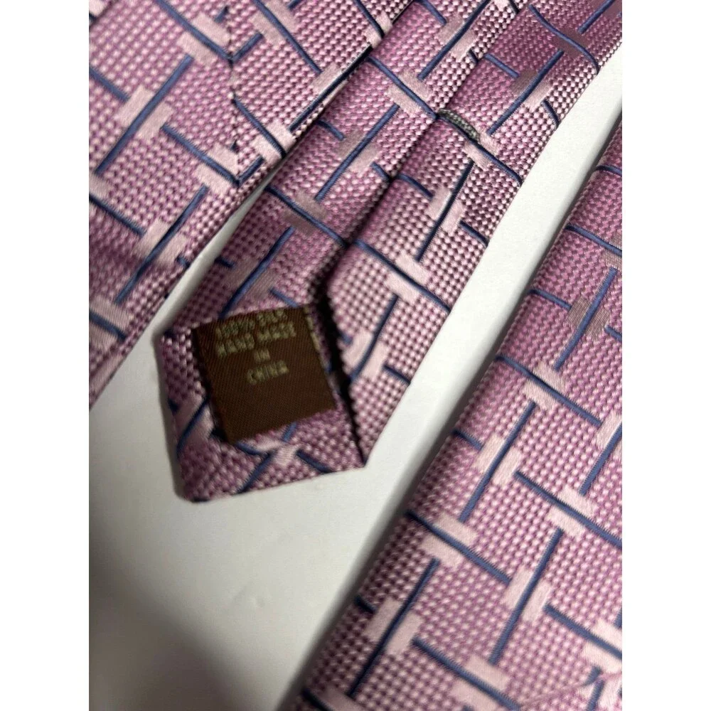 Lavender Pink and Blue design Silk Tie